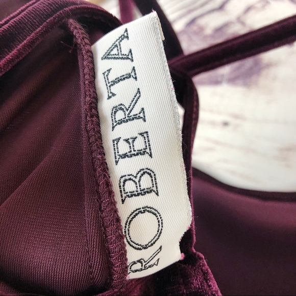 ROBERTA Vintage Purple Velvet Strappy Mini Dress S - Picture 6 of 6